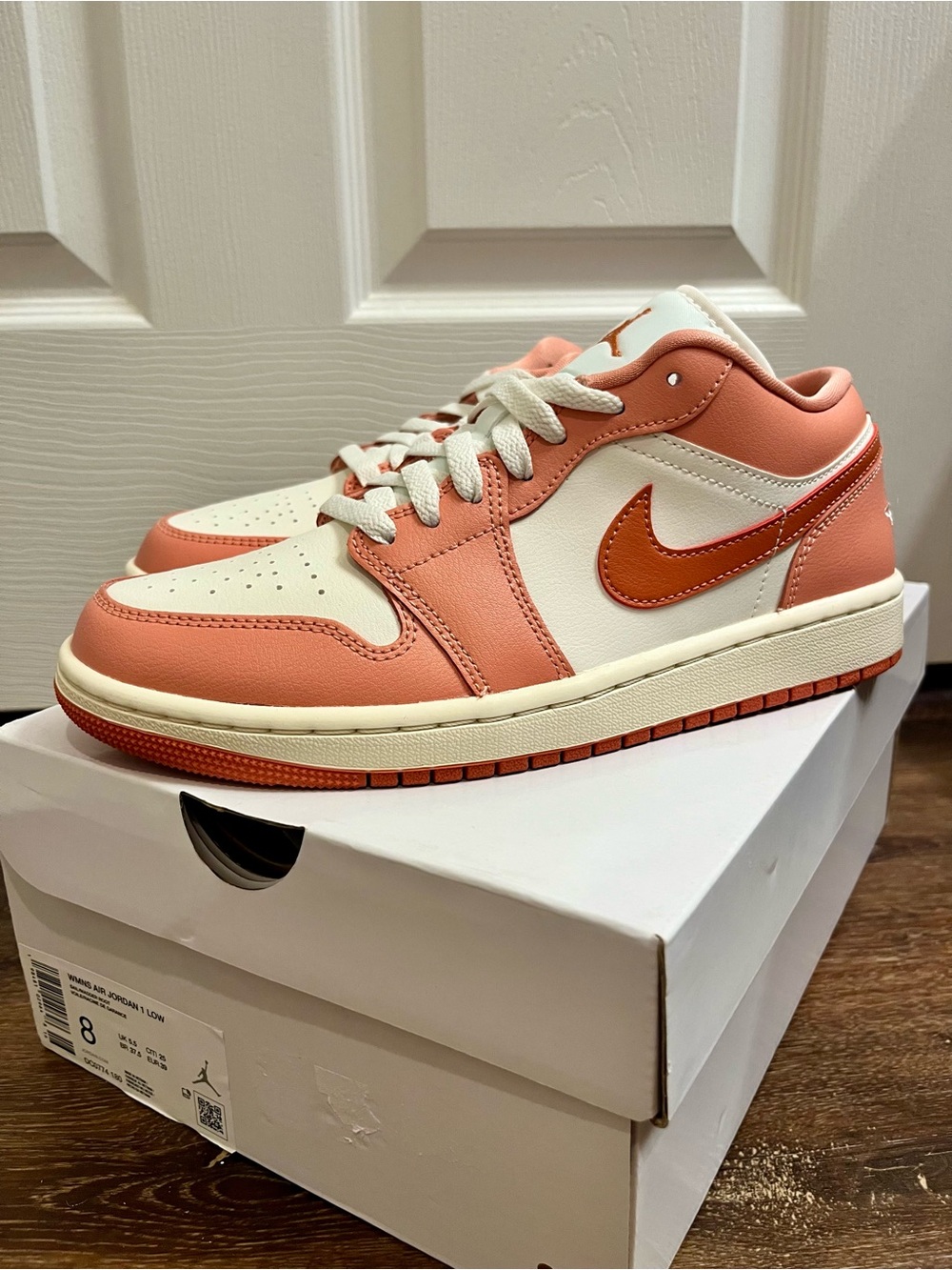 Air Jordan Low-Top Sneakers in Coral, Cream and Orange